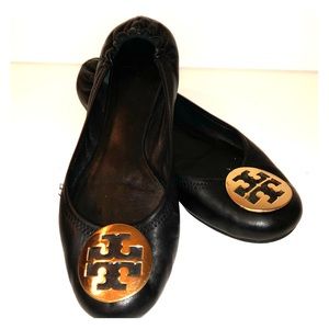 Tory Burch Black Minnie Travel Ballet Flat